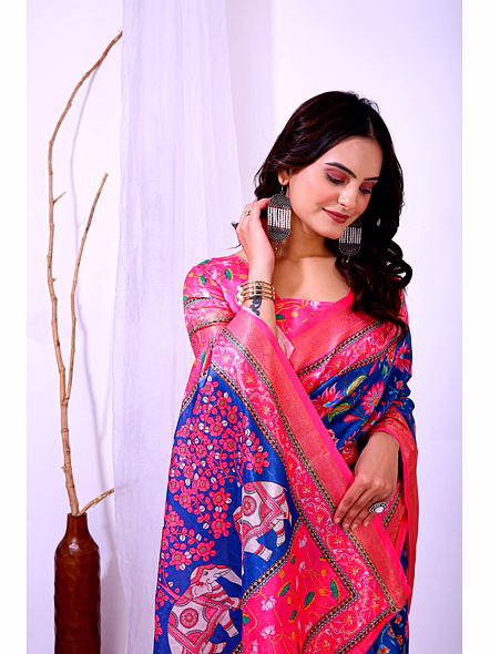 Dola Silk fabric saree