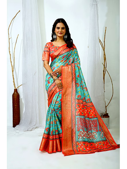 Dola Silk digital print saree
