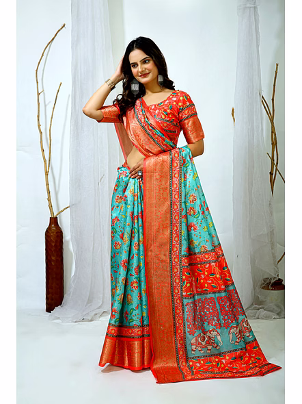 digital print Dola Silk saree