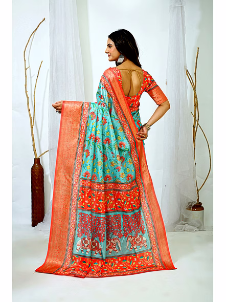 printed silk saree