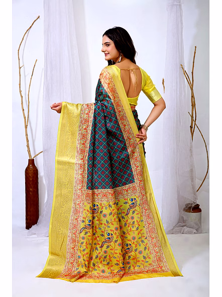printed silk saree