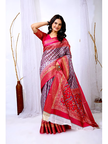 digital print Dola Silk saree