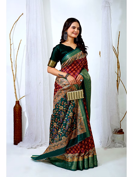 digital print Dola Silk saree