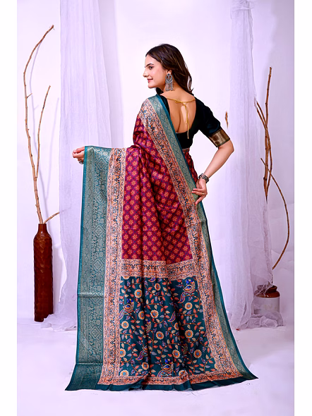 printed silk saree