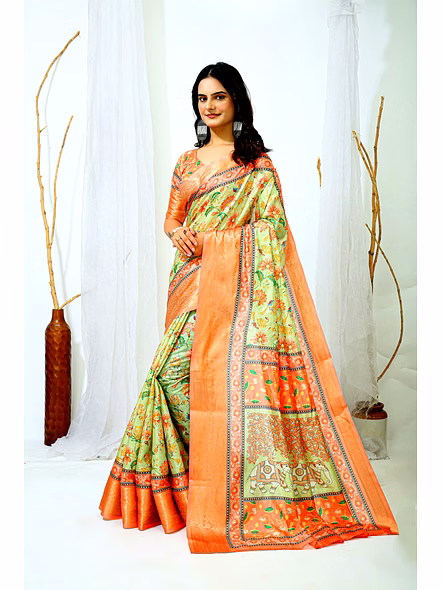 printed Dola Silk saree