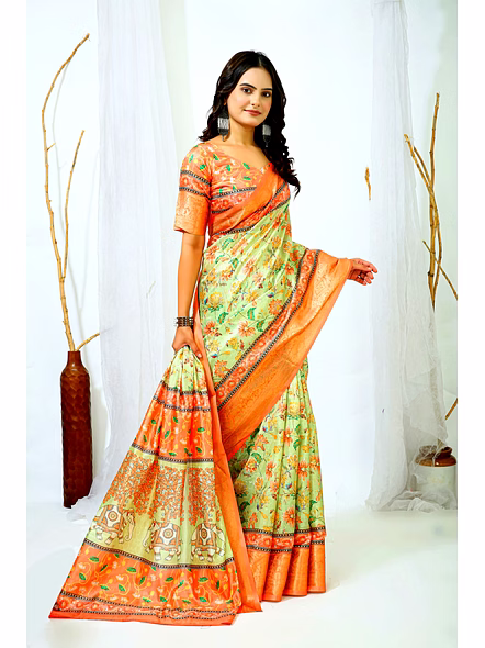 digital print Dola Silk saree