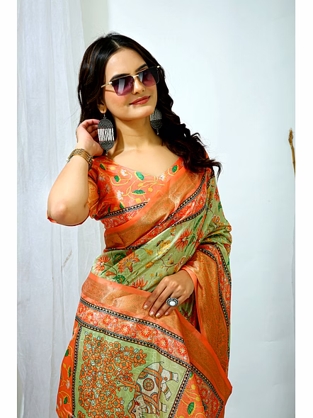 Dola Silk fabric saree