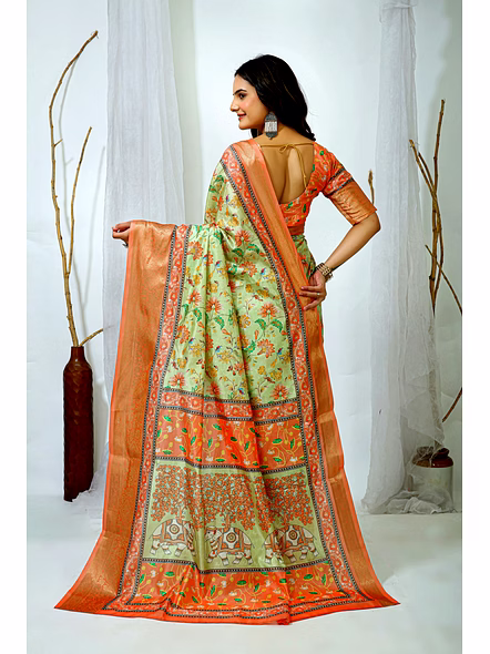 printed silk saree