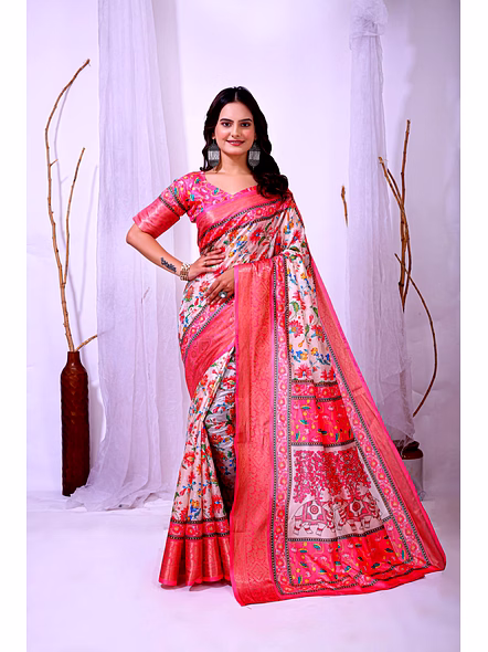 Dola Silk digital print saree