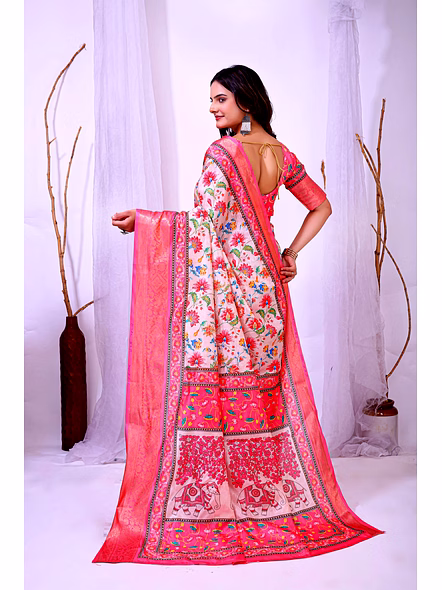 printed silk saree
