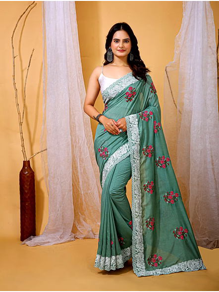 floral print saree
