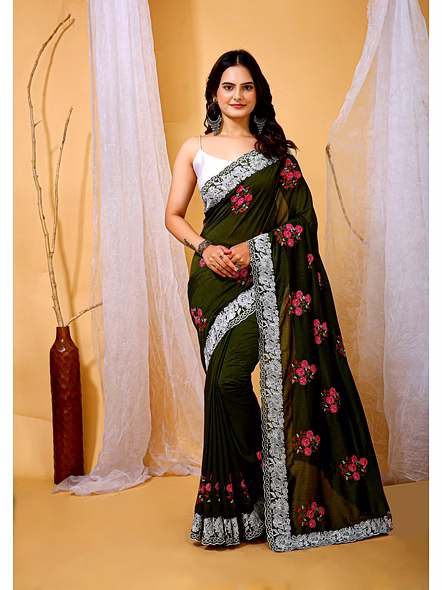 floral print saree