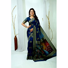 chitra tex printed banarasi silk saree