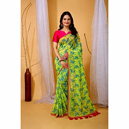 chitra tex floral printed georgette saree