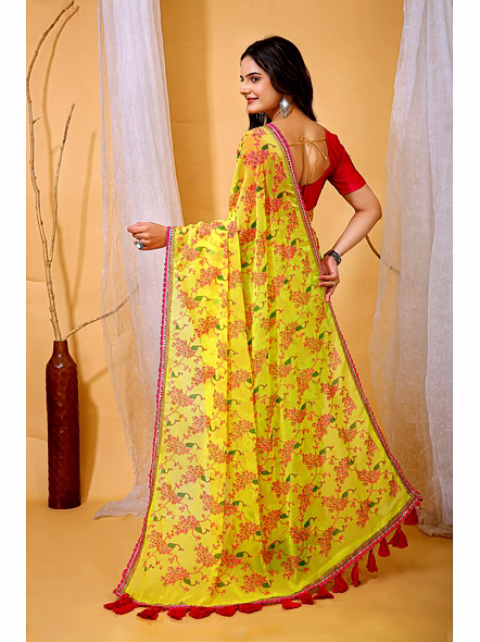 print georgette saree