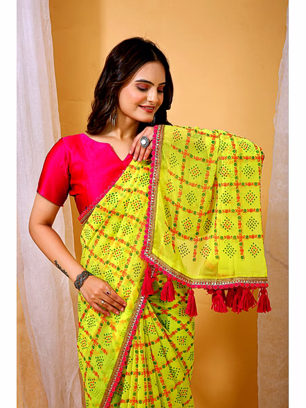 digital printed georgette saree