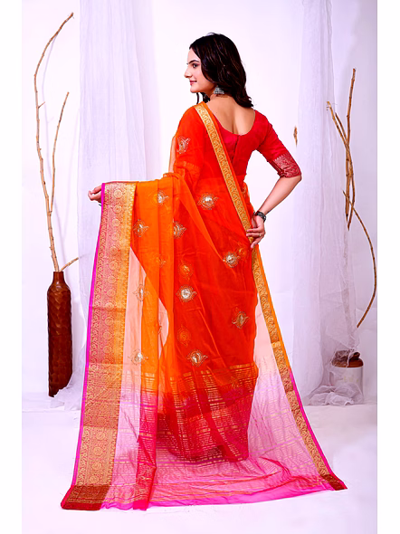 organza tissue silk saree