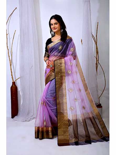 organza silk saree
