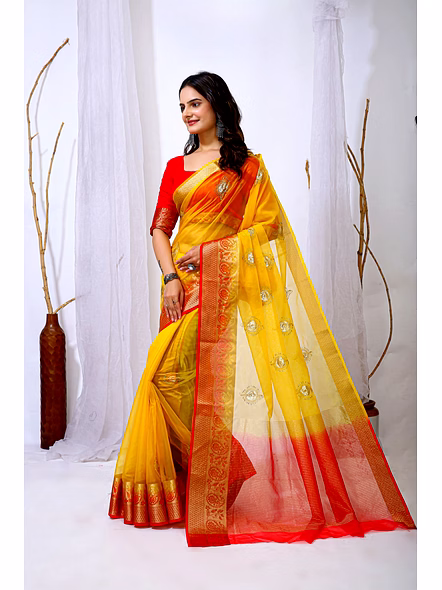 organza silk saree