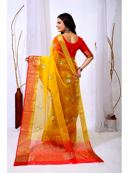 organza tissue silk saree