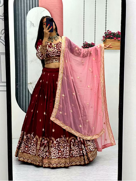 purple bridal lehenga