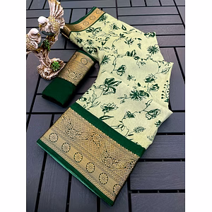 Bandhani Print Dola Silk Saree with Zari Border
