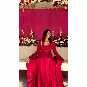 Anarkali Fendi Silk Fabric Suit