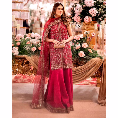 shiv wineberry chinon silk sharara suit with sequin work for party wear