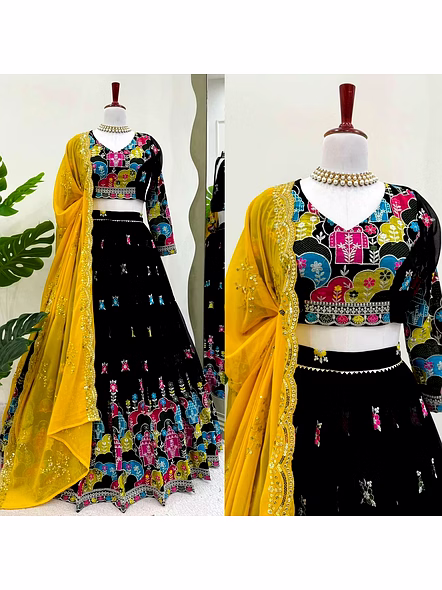 black lehenga choli