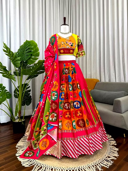 crepe fabric lehenga