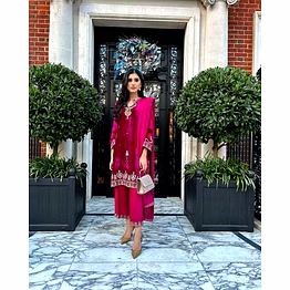 shiv pink velvet suit with dupatta for winter elegance