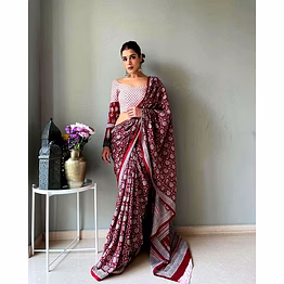 shiv ajrakh saree
