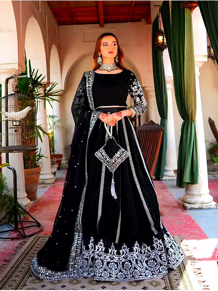 satin lehenga