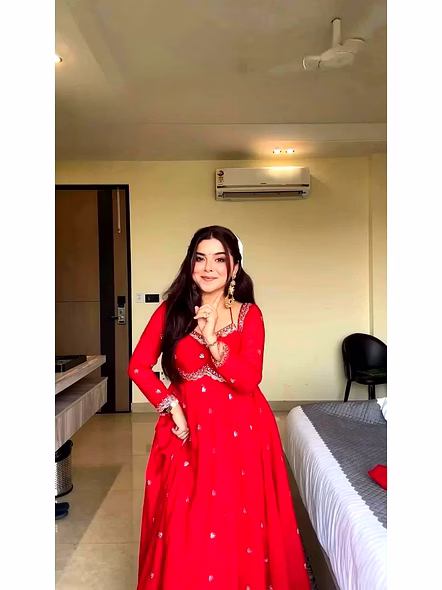 Red anarkali suit