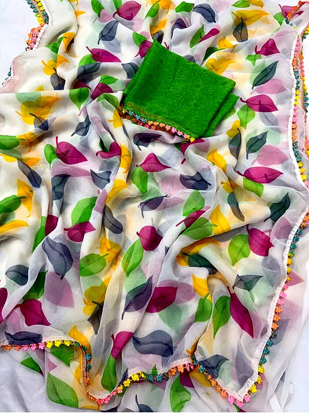 green georgette saree blouse designs​