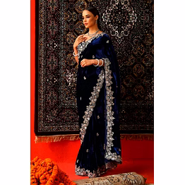 kinjal textiles viscose velvet saree for extraordinary occasions