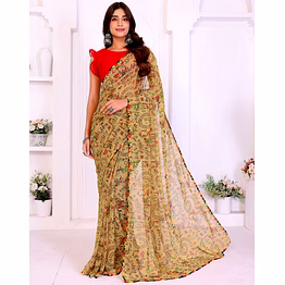 shiv mandala print georgette saree