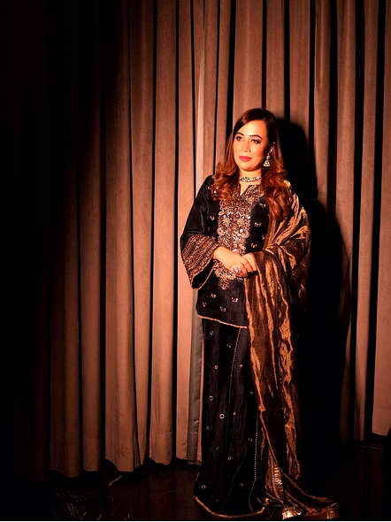 chinon silk kurti with sequin work