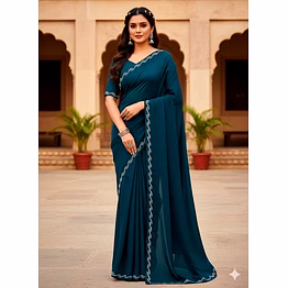 shiv georgette saree with siroski work