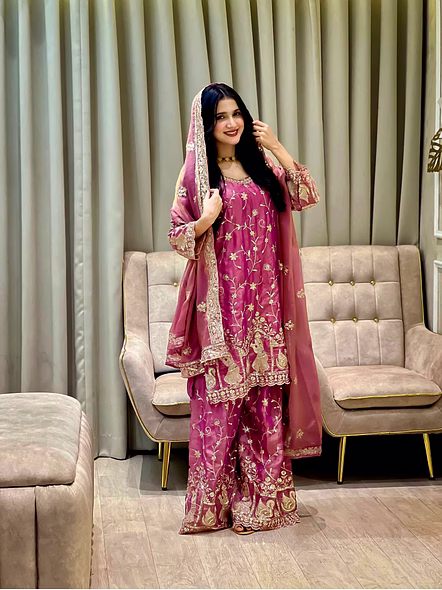 Pink Sequence Kurta