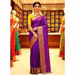 chitra tex purple dola silk saree