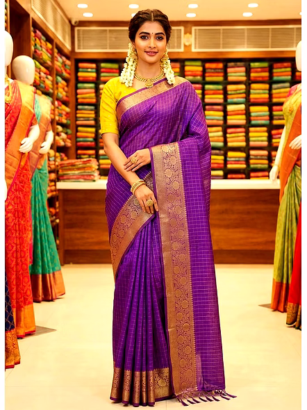 Puprle Dola Silk Saree