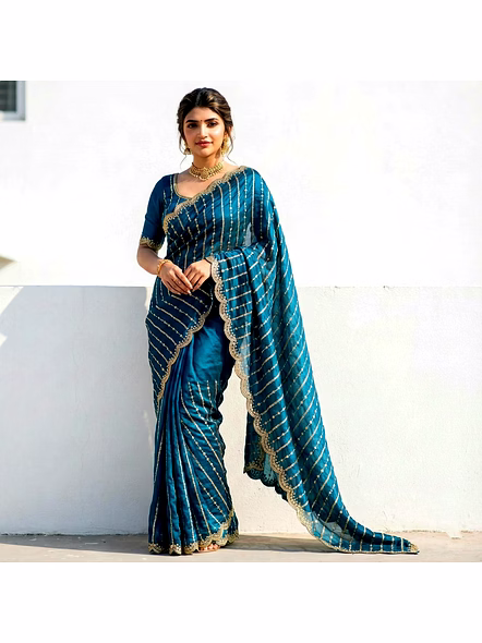 Cyan fancy saree