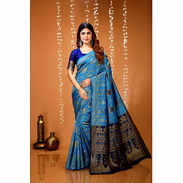 chitra tex classic elegance lichi silk saree with intricate jacquard border