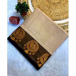 hari tex minjal floral jacquard cotton silk saree with designer jhumki border