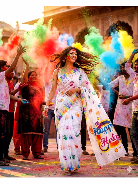 holi saree for women