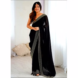 chitra tex space soft silk saree with siroski diamond and val work