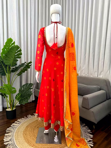 red georgette top for jeans