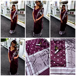 shiv fashion wine berry lichi silk saree