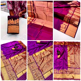 shiv fashion purple lichi silk saree